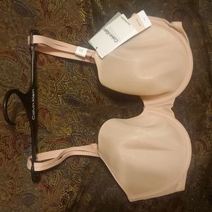 Calvin Klein Sheer Marquisette Demi Bra size 32DD Light Pink. NWT